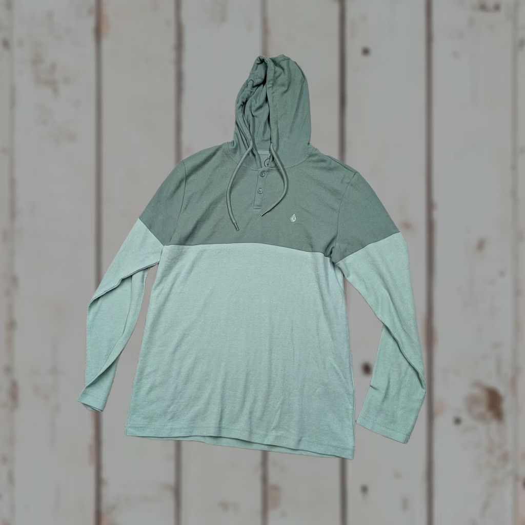 Volcom Volcom Hoodie Mens Medium Green Lightweight Henley Pullover Logo Long Sleeve Size US M / EU 48-50 / 2 - 1 Thumbnail