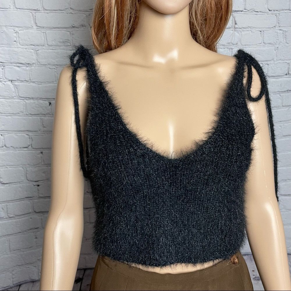 Zara New Zara Soft Touch Black Fuzzy Top Size L Size L / US 10 / IT 46 - 9 Thumbnail