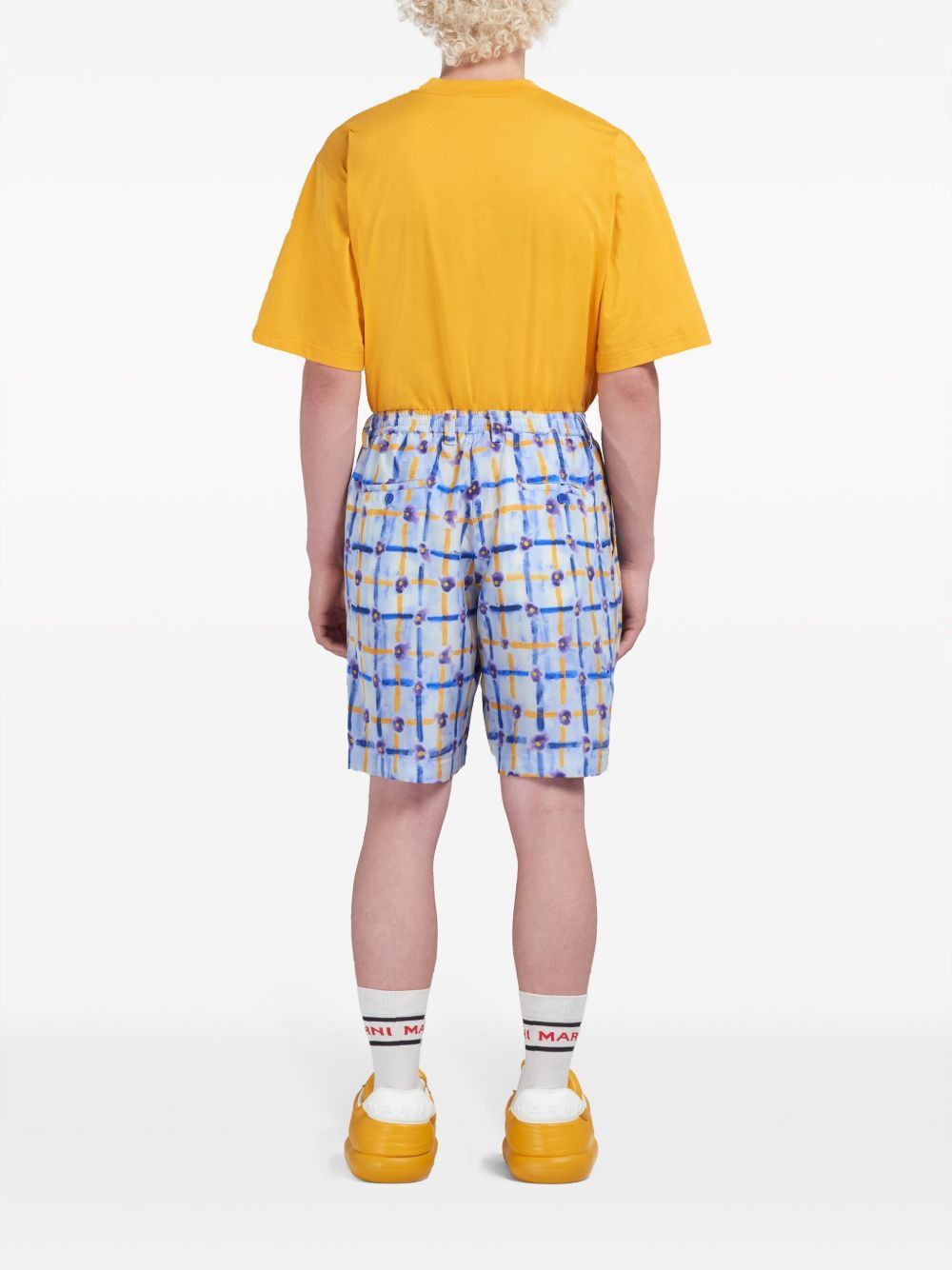 Marni o1w1db10125 Abstract-Print Silk Bermuda Shorts in Multicolor Size US 40 / EU 56 - 2 Thumbnail