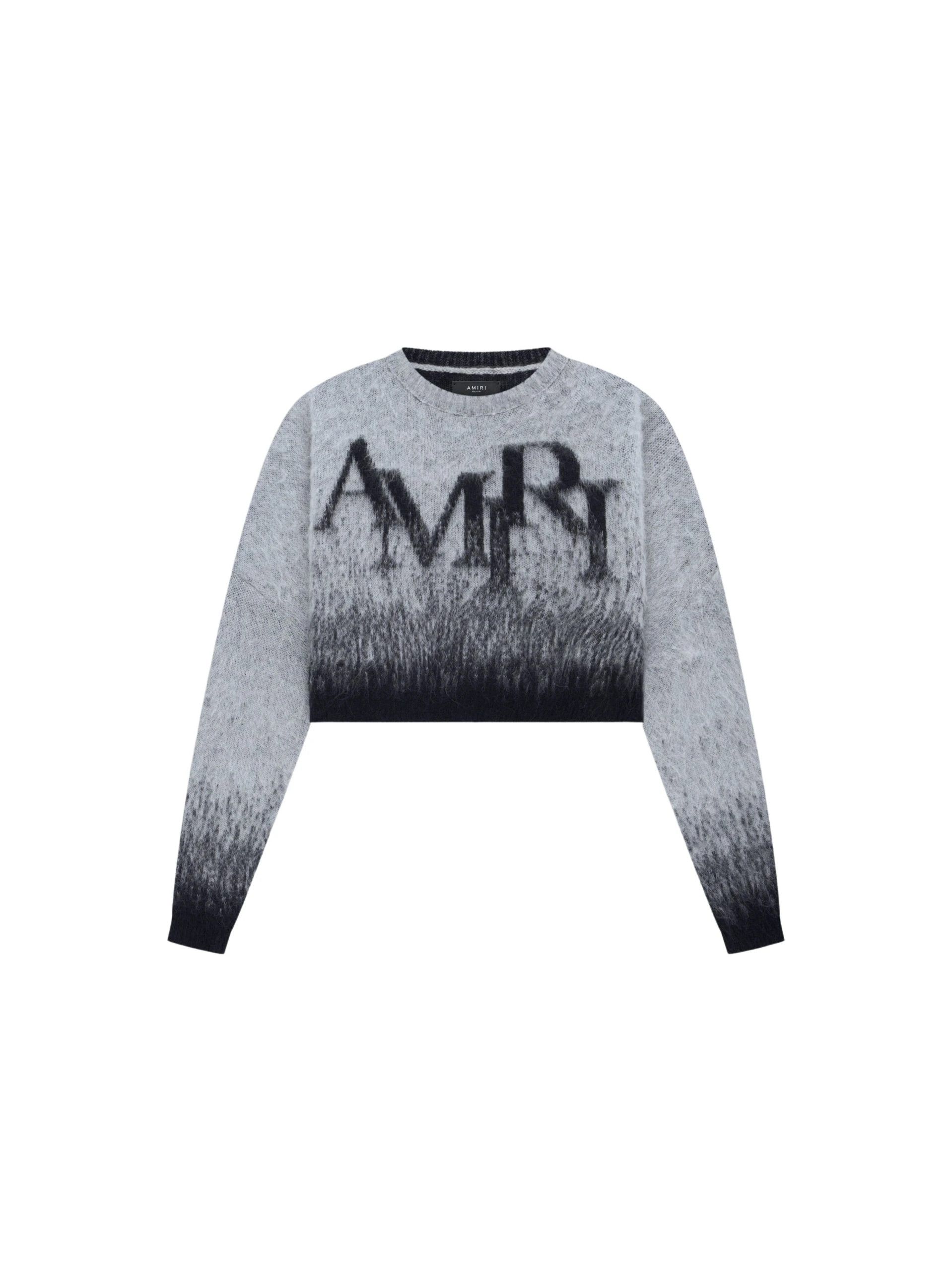 Amiri oc11z0225 Staggered Logo Sweater in Grey/Black Size US S / EU 44-46 / 1 - 1 Thumbnail