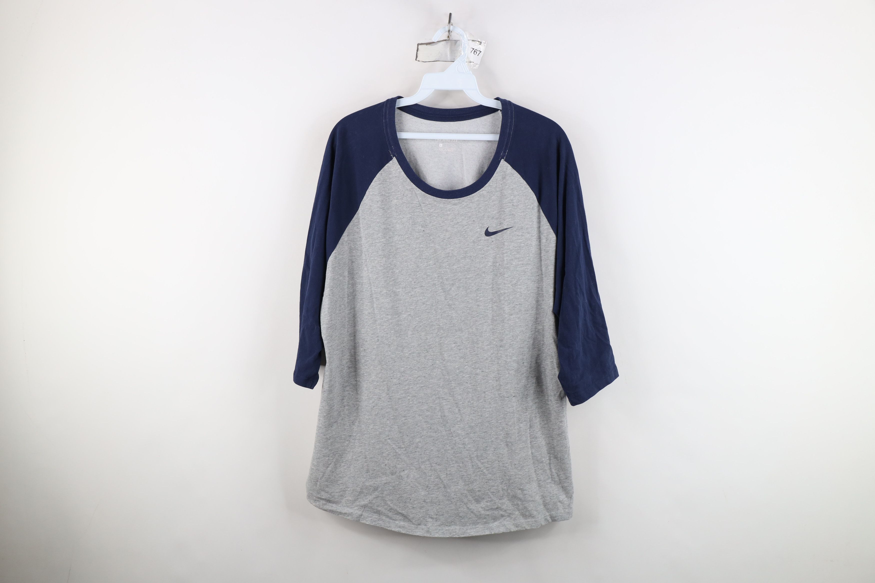 Nike Vintage Y2K Nike Swoosh Baseball Raglan T-Shirt Gray Blue Size US XL / EU 56 / 4 - 1 Thumbnail