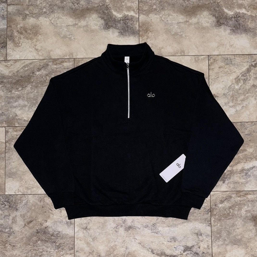 Alo Alo Yoga Accolade 1/4 Zip Black Quarter Zip Sweatshirt Large