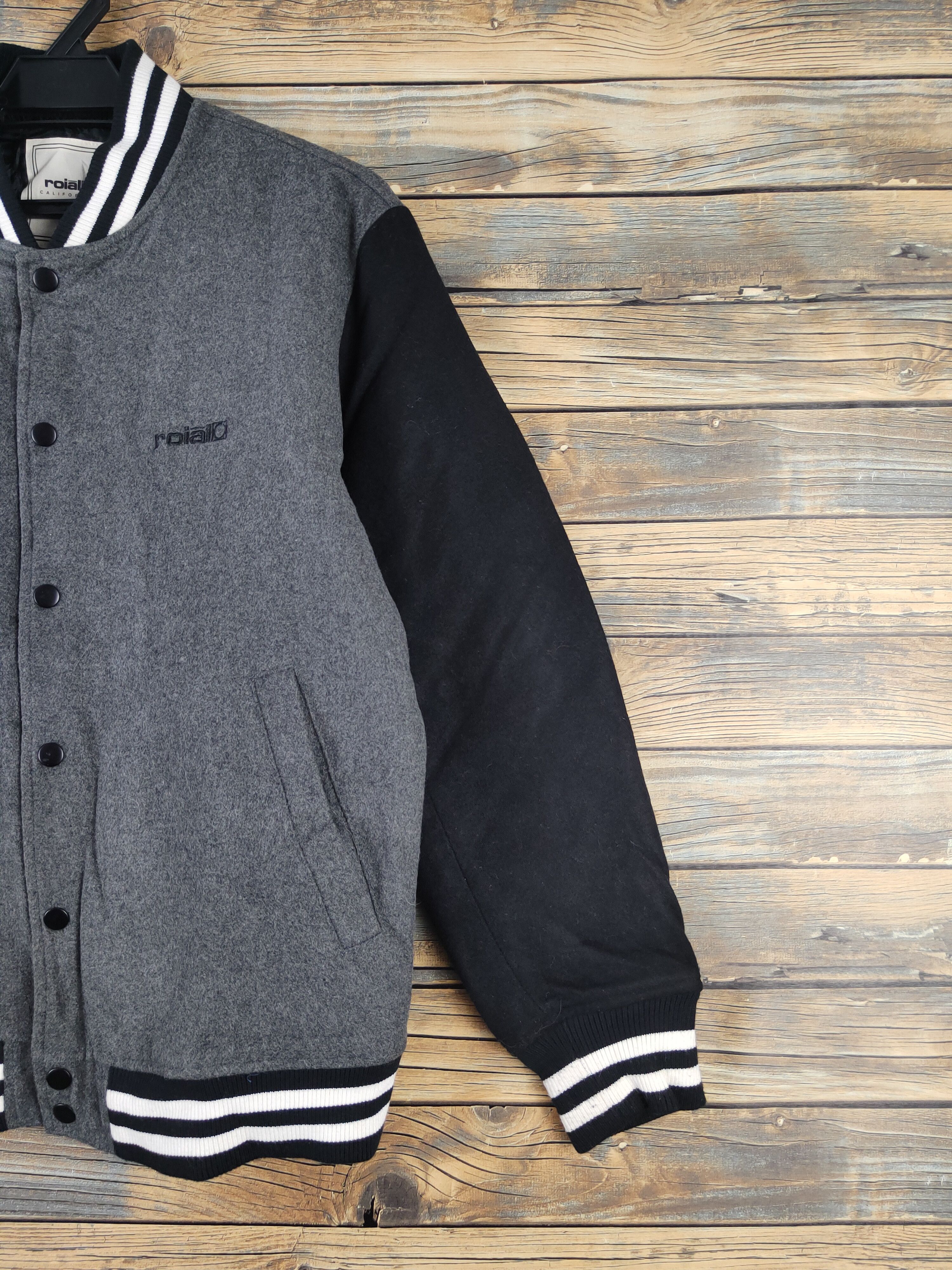 Japanese Brand Roial Dark Gray Wool Varsity Jackets #W2240 Size US M / EU 48-50 / 2 - 5 Thumbnail