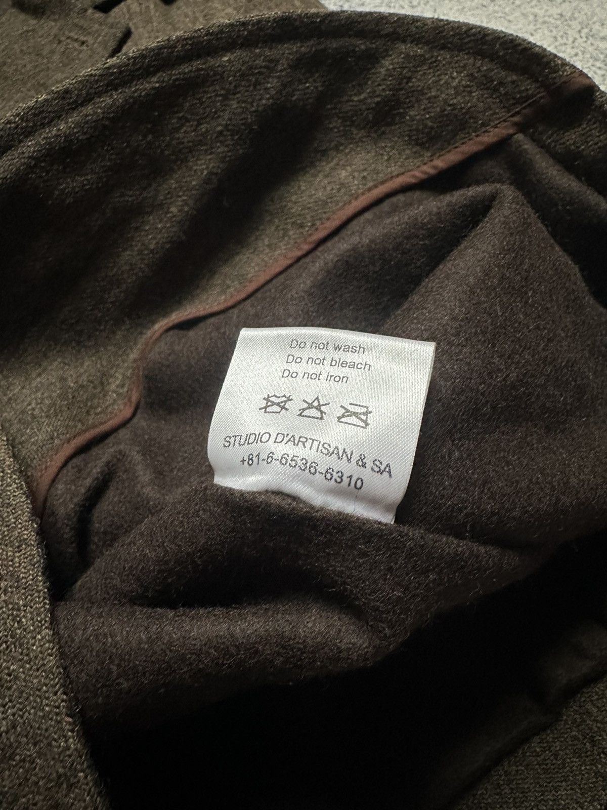 Studio D'Artisan ORGUEIL Wool Workwear Blazer Jacket Brown Japan Made Size 36R - 9 Thumbnail