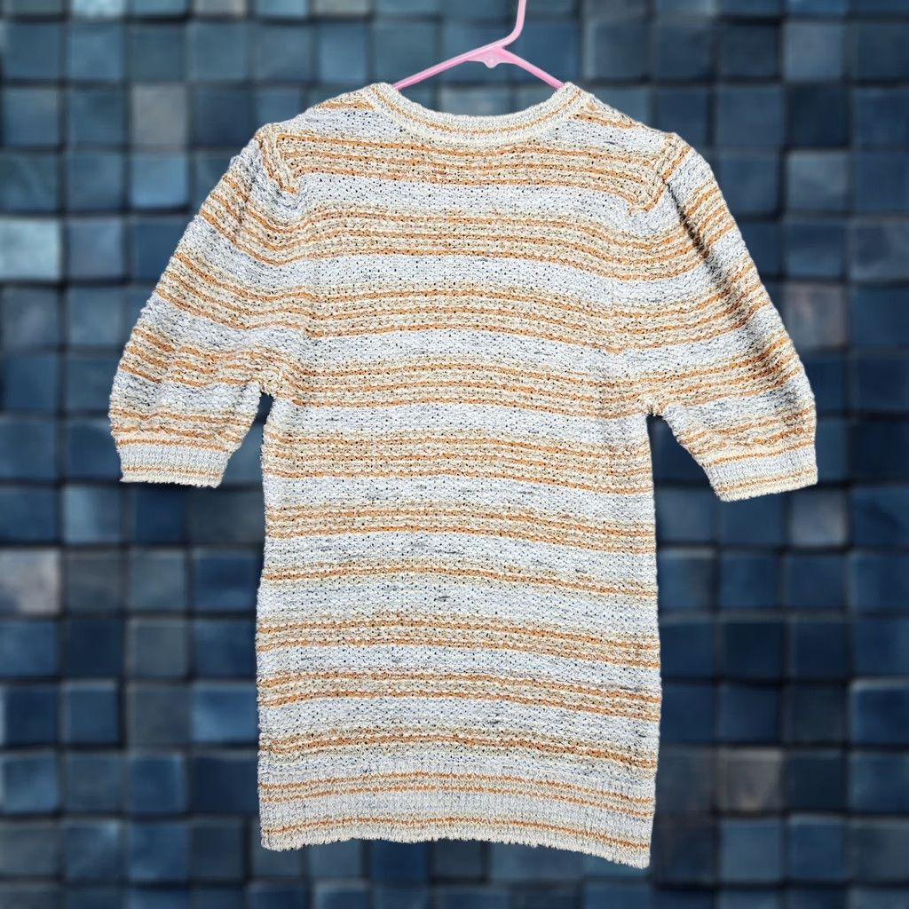 Ulla Johnson ULLA JOHNSON Women's Puff Sleeve Elara Knit Stripes Top S Multicolor Knit Cotton Blend Nylon Pullover Casual Shirts Womens 90s Feel Size S / US 4 / IT 40 - 1 Thumbnail