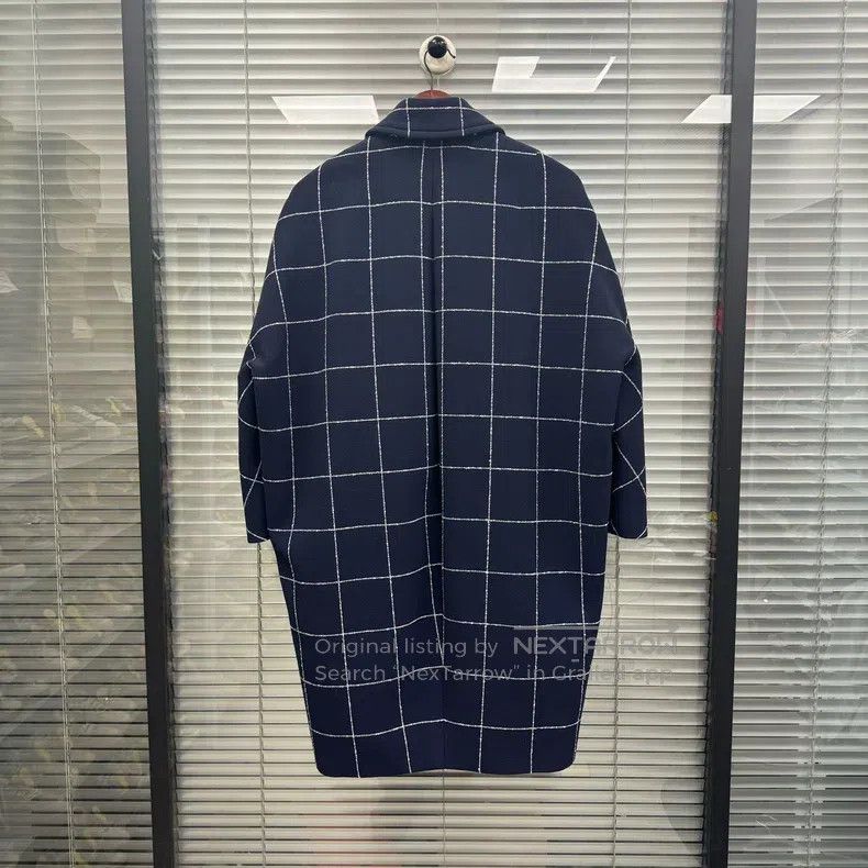 Balenciaga Balenciaga Navy blue checkered cloak coat Size XS / US 0-2 / IT 36-38 - 2 Thumbnail