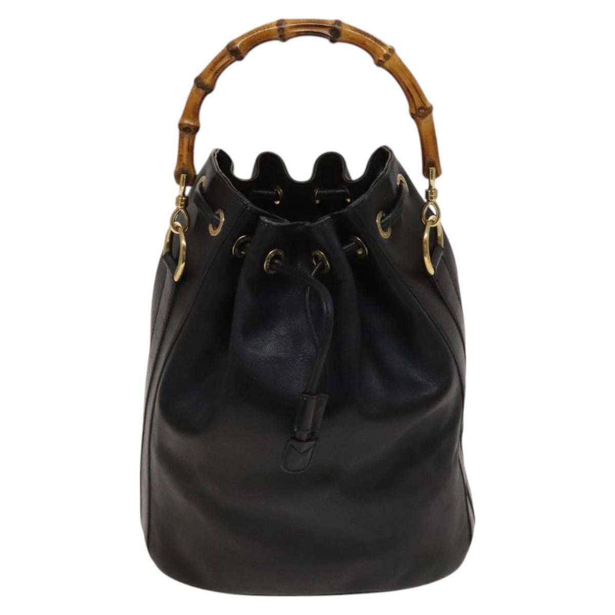 Gucci GUCCI Bamboo Hand Bag Leather Black Gold 001 2855 1657 0 Size ONE SIZE - 2 Thumbnail