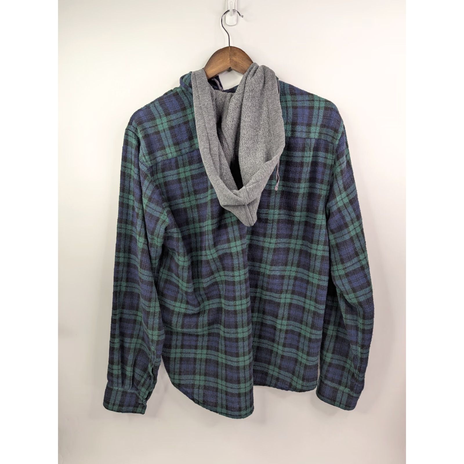 Aeropostale Aeropostale Shirt Mens Large Hooded Flannel Plaid Green Blue Long Sleeve Button-Up Areo Classic Casual Workwear Size US L / EU 52-54 / 3 - 3 Thumbnail