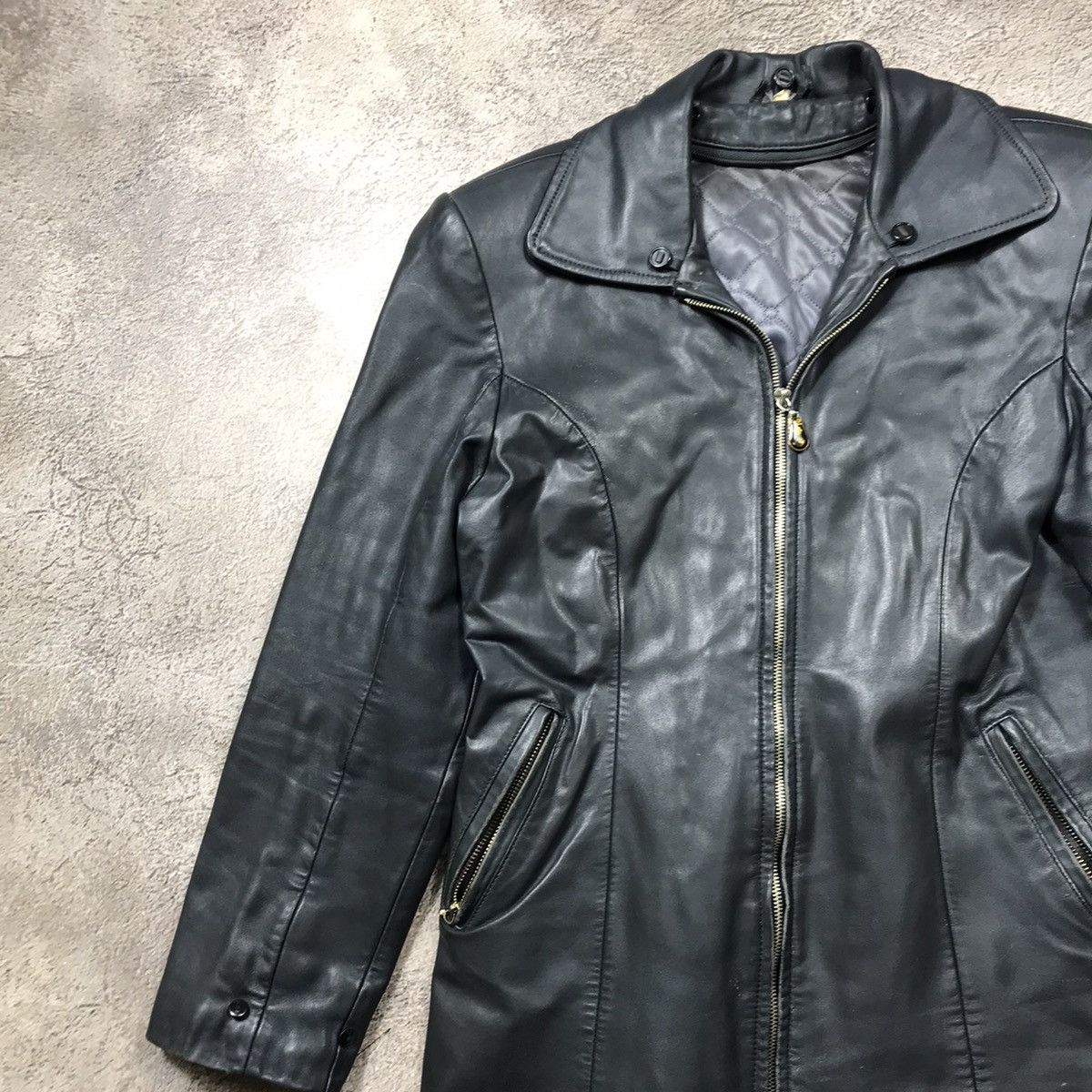 Vintage Vintage 90s Y2K Oversized Leather Jacket Streetwear Faded M Size M / US 6-8 / IT 42-44 - 3 Thumbnail