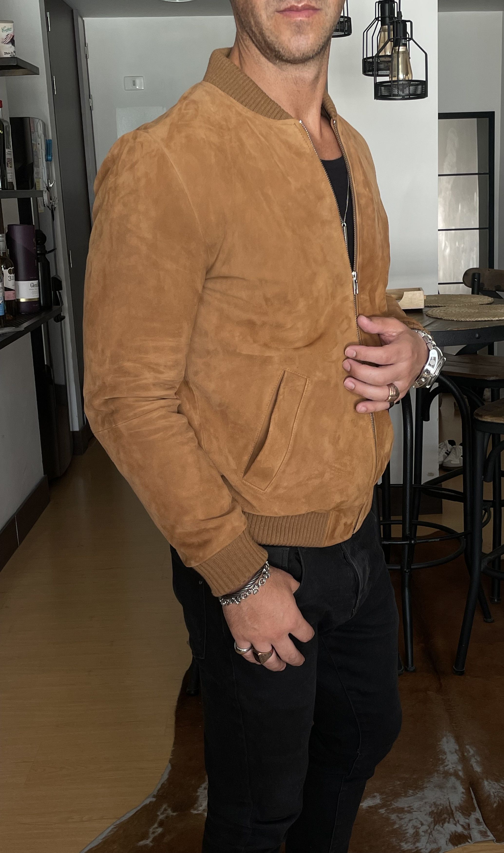 Sandro JOHN VARVATOS Jacket Leather Suede Bomber SANDRO Size US S / EU 44-46 / 1 - 5 Thumbnail