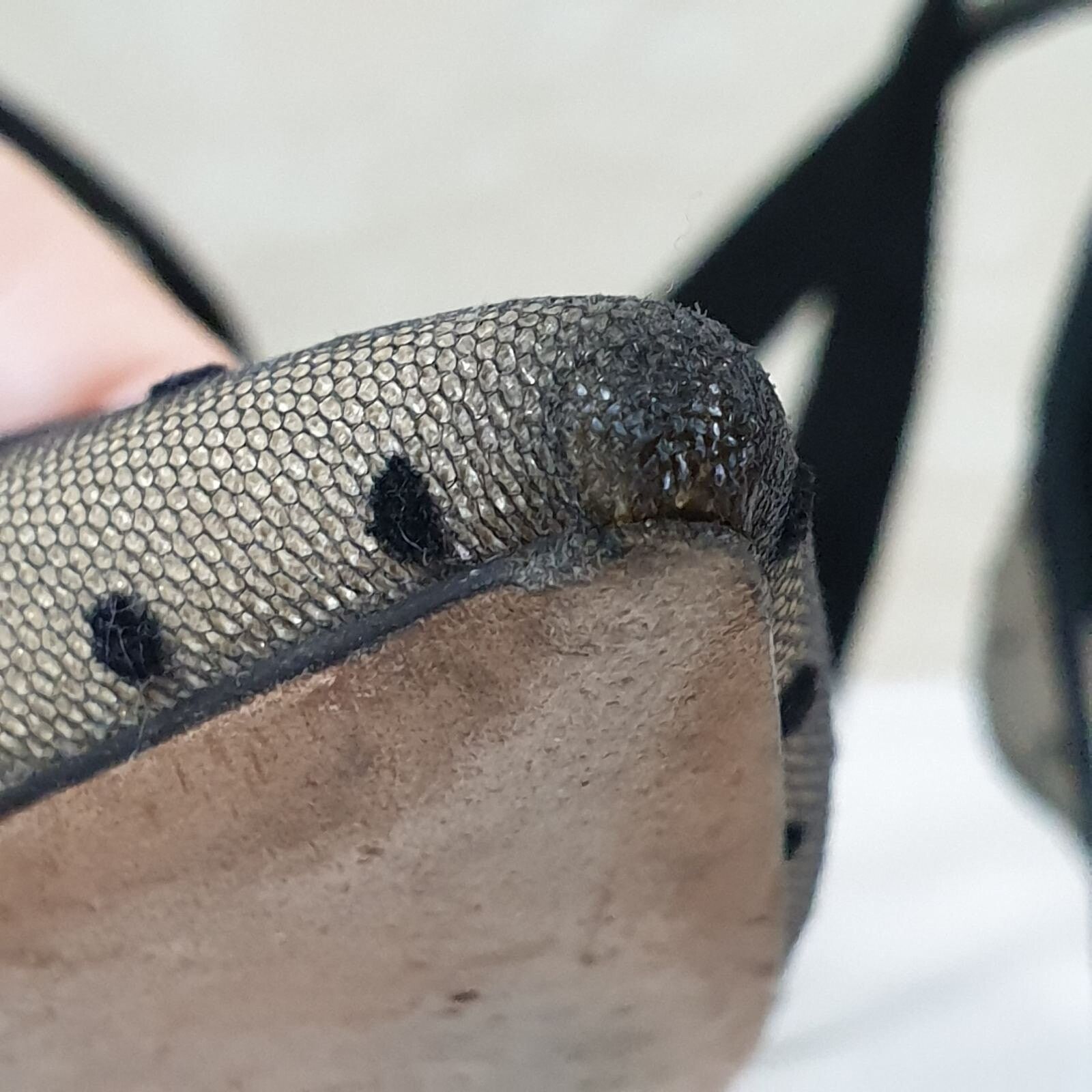 Dior Dior Black Mesh Suede D Polka Dot Pointed Toe Pumps sz.38 Size US 7 / IT 37 - 4 Thumbnail