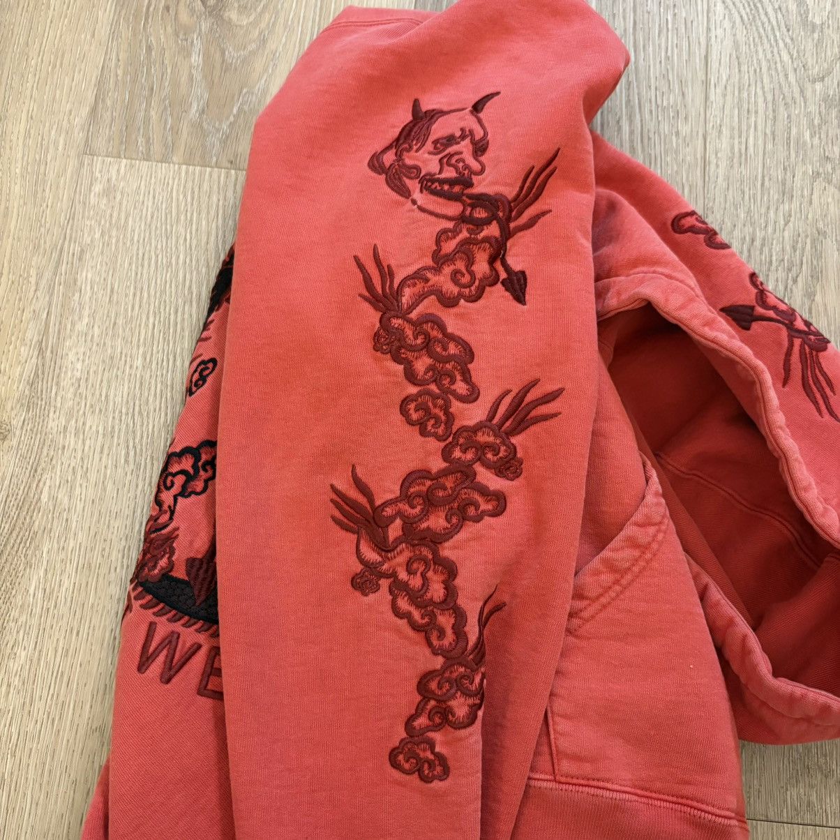 Supreme Supreme Overdyed Dragon Hooded Sweatshirt Red Medium Size US M / EU 48-50 / 2 - 3 Thumbnail