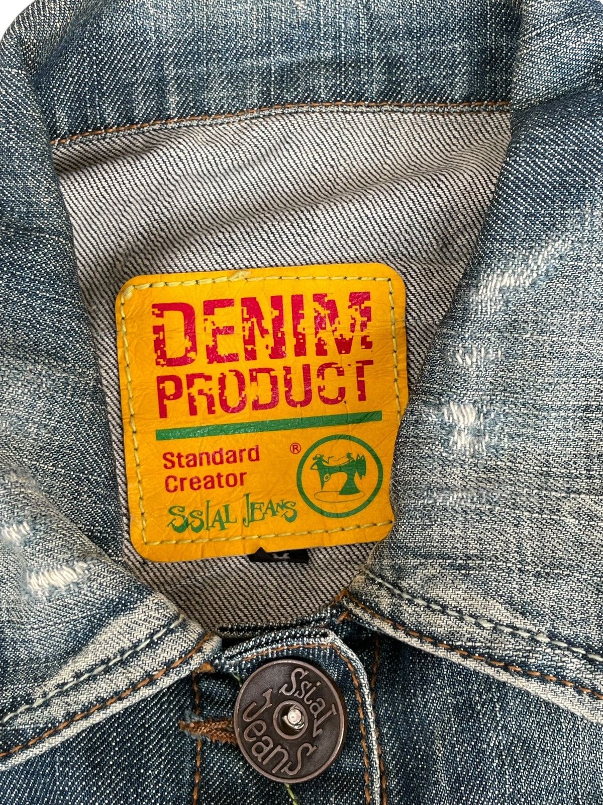 Japanese Brand 2000s Ssial - Faded Mudwash Denim Jacket Size US XS / EU 42 / 0 - 6 Thumbnail