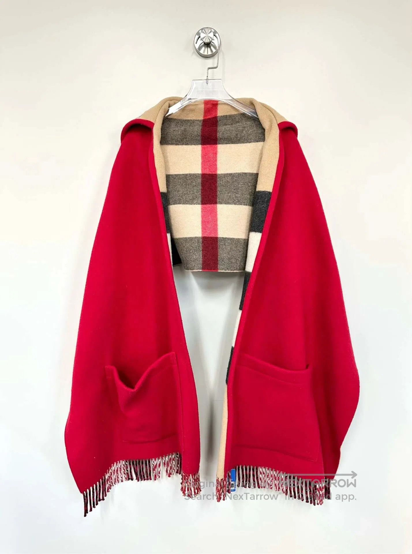 Burberry Burberry size F Red classic double-sided checkered woolen Size S / US 4 / IT 40 - 1 Thumbnail