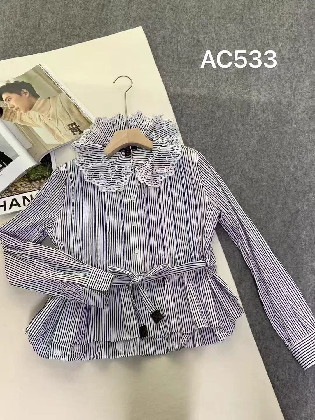 Louis Vuitton LV Ruffle Stripe Shirt Like New 40 Size M / US 6-8 / IT 42-44 - 1 Thumbnail