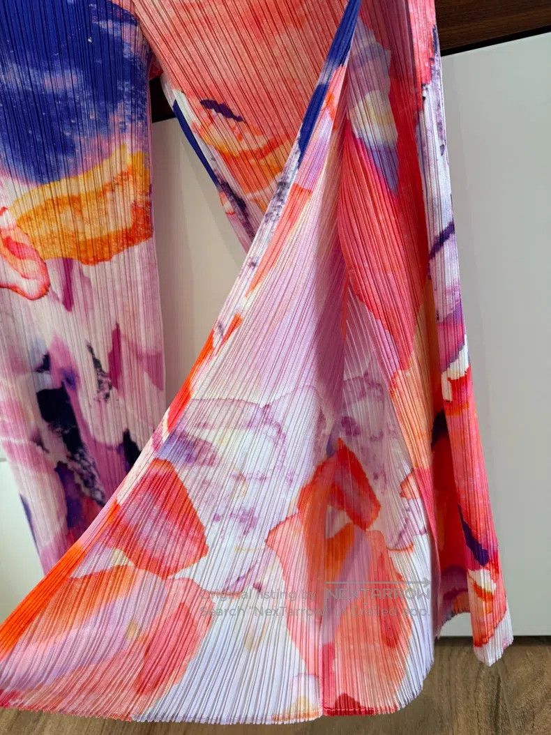 Issey Miyake Issey Miyake size:3 Pink Black Split Hem Trousers Size 31" - 3 Thumbnail