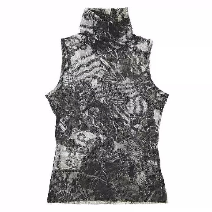 Jean Paul Gaultier High-necked sleeveless gauze clothing