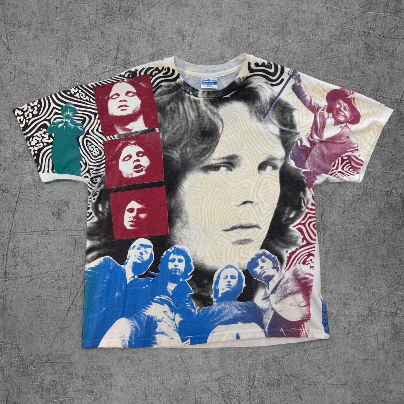 Band Tees Vintage 90s Jim Morison AOP Big Face Tee Size US XL / EU 56 / 4 - 1 Thumbnail