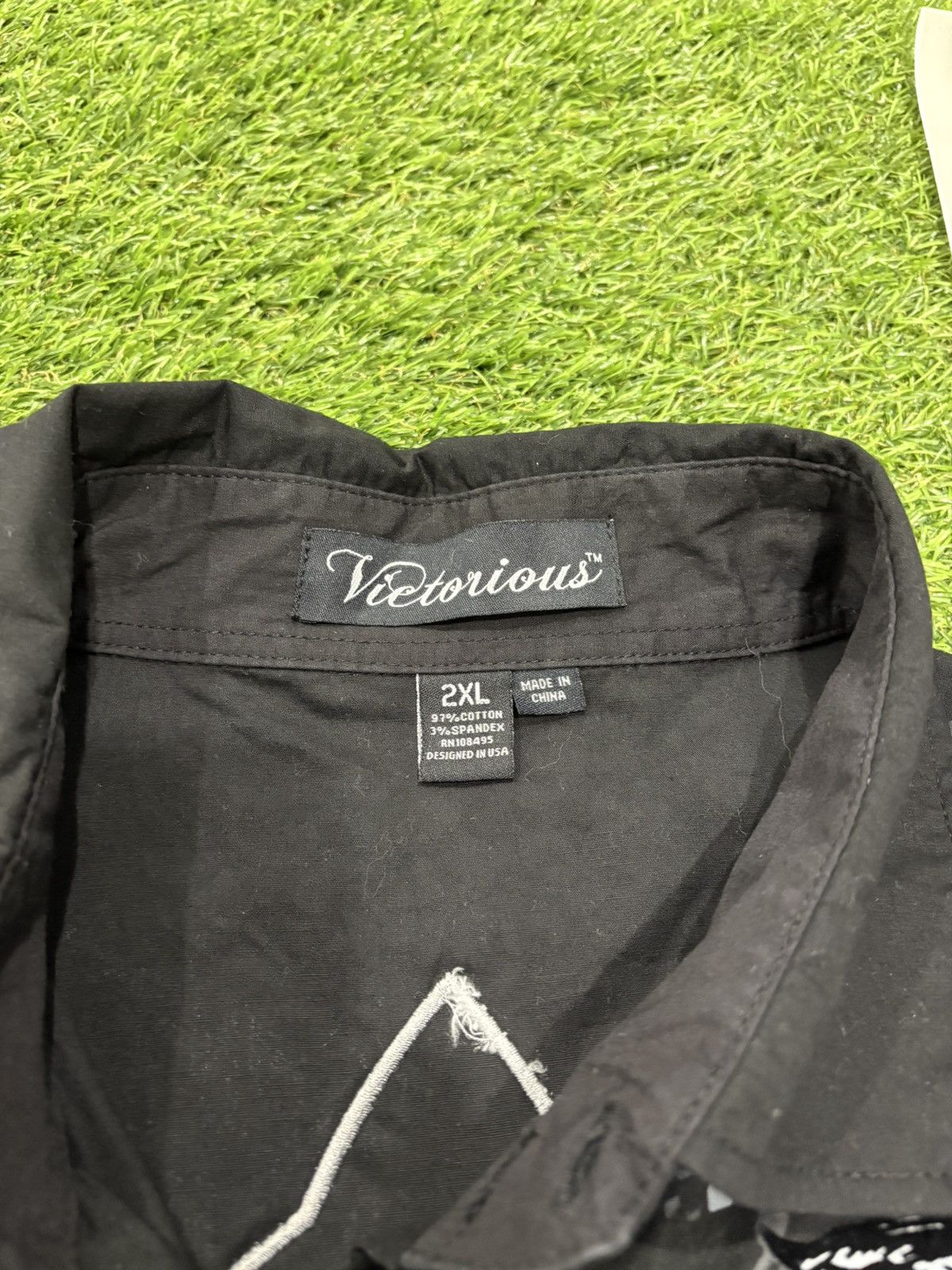 Vintage Y2K VICTORIOUS CROSS CHROME HEARTS STYLE BUTTON UP SHIRT Size US XXL / EU 58 / 5 - 4 Thumbnail