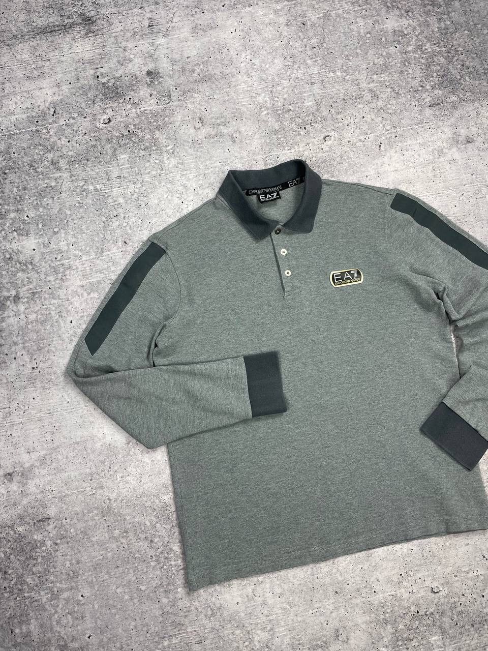 Armani × Emporio Armani Vintage Emporio Armani EA7 Y2K Style Grey Polo Longsleeve Size US L / EU 52-54 / 3 - 3 Thumbnail