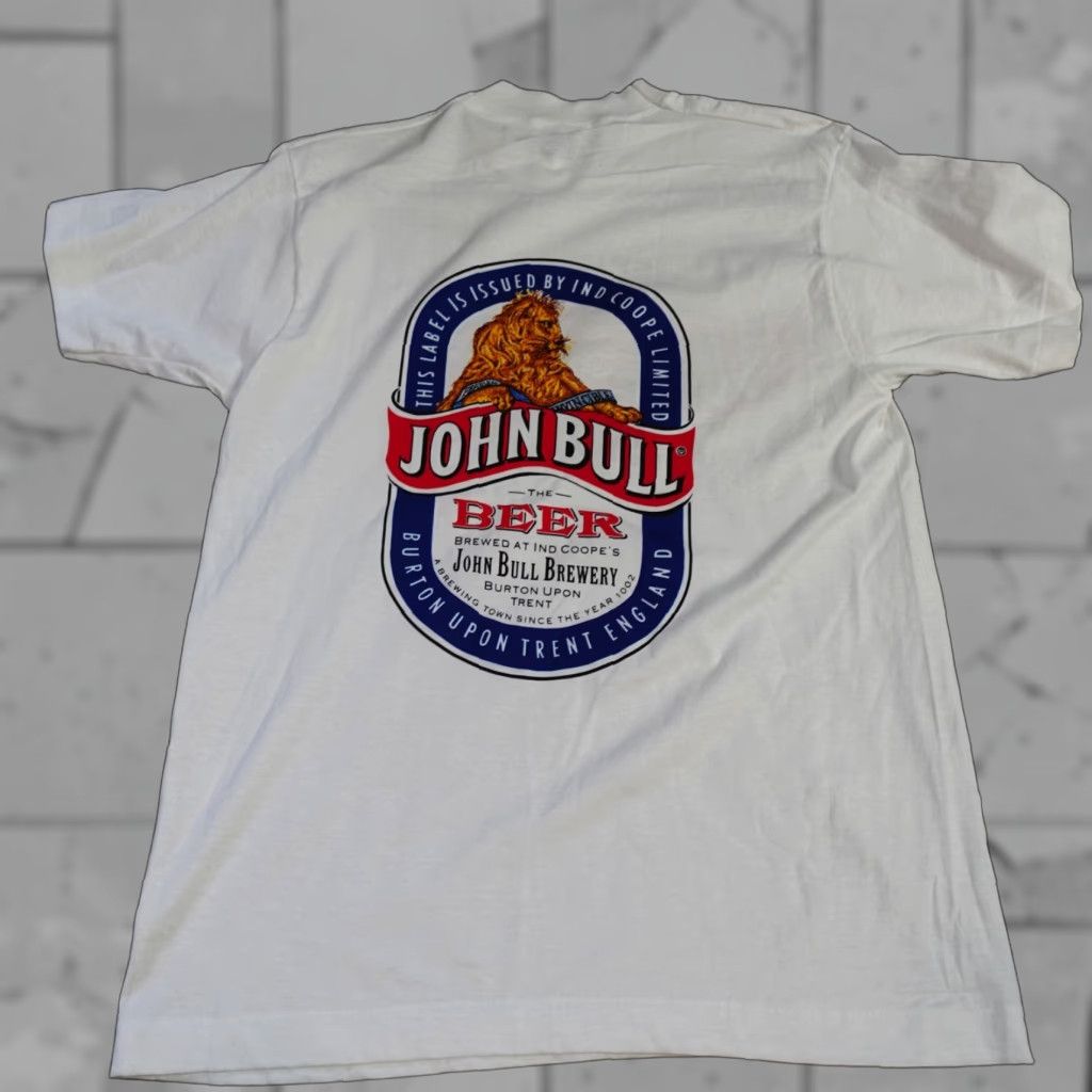 Vintage VINTAGE John Bull Beer T-shirt Short Sleeve White Double-Sided Screen Stars Old Stock Mens Medium Black? Size US M / EU 48-50 / 2 - 1 Thumbnail