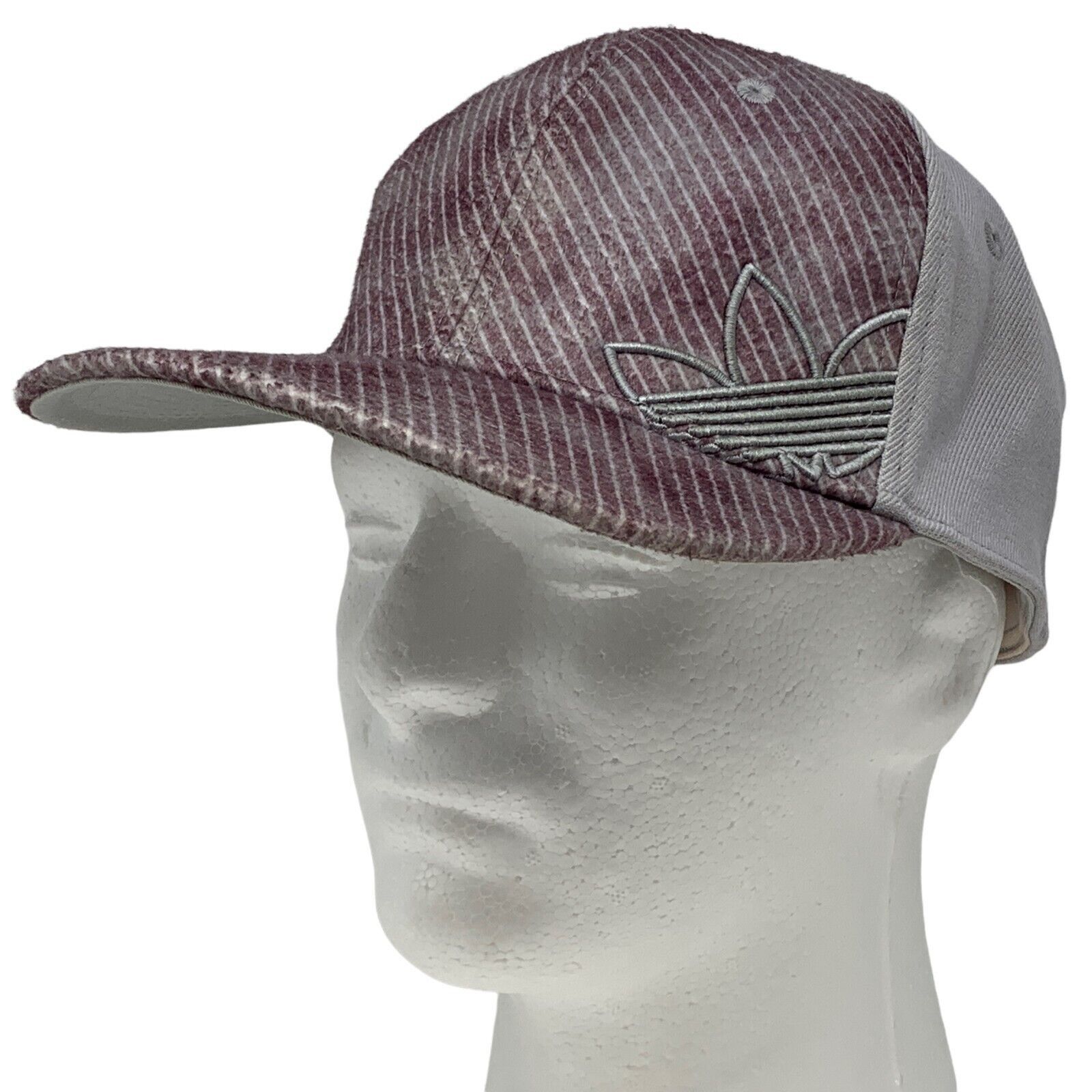 Adidas Adidas Trefoil Hat Cap Flex Fitted L Large Gray Red 6 Panel Size ONE SIZE - 1 Thumbnail