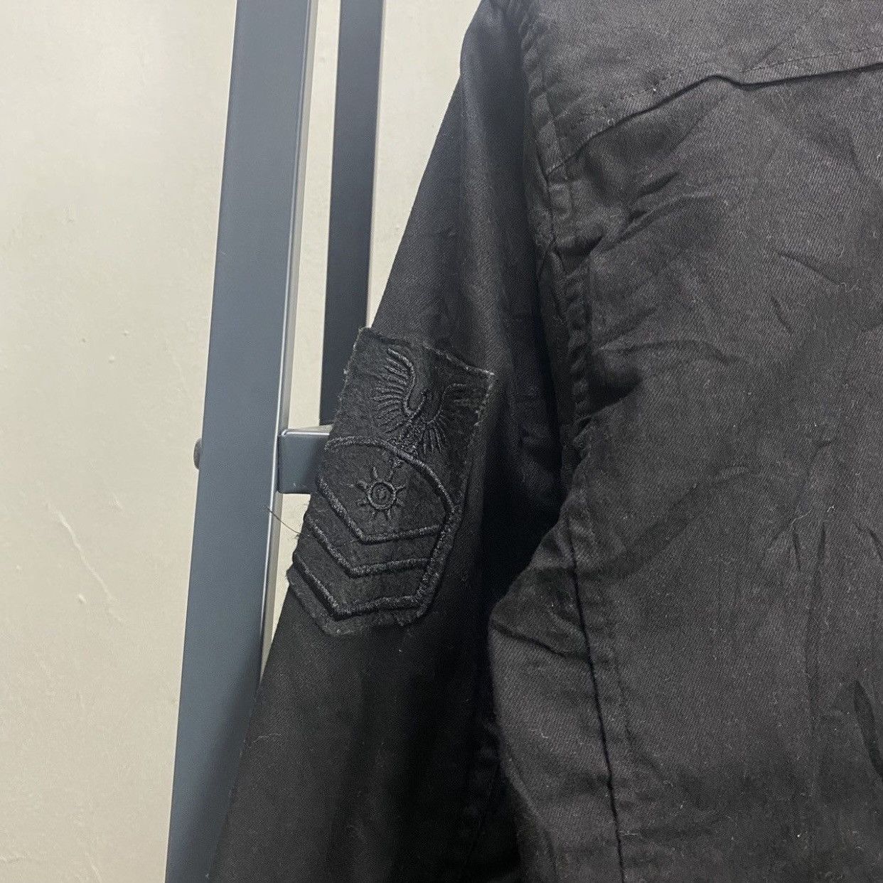 semanticdesign Semantic Design Black Tonal Skull Embroidered Military Shirt Size US M / EU 48-50 / 2 - 6 Thumbnail