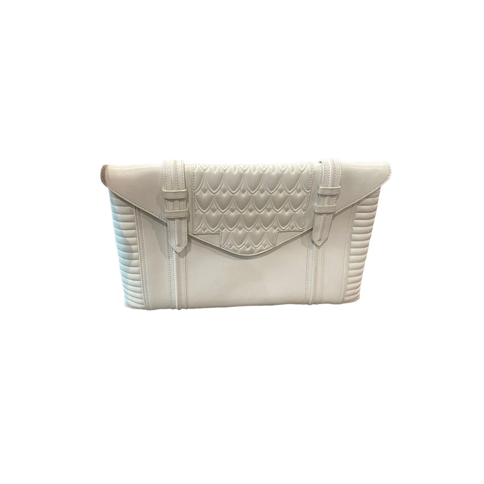 Other Reece Hudson BOWERY Ivory Cream OVERSIZE ENVELOPE LEATHER Size ONE SIZE - 2 Thumbnail