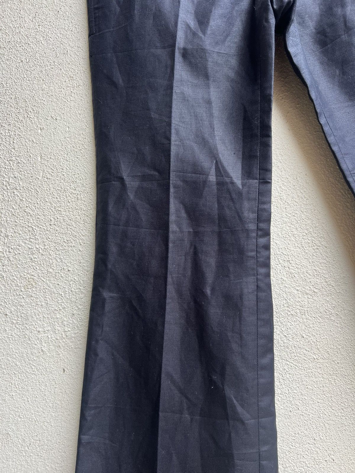 ato ATO Japan Blue Black Linen Boot Cut Trouser Pant Low Rise Size US 29 - 9 Thumbnail