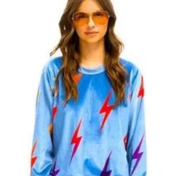 Aviator Nation Aviator Nation Blue Lightning Bolt Sweatshirt Size M / US 6-8 / IT 42-44 - 2 Thumbnail