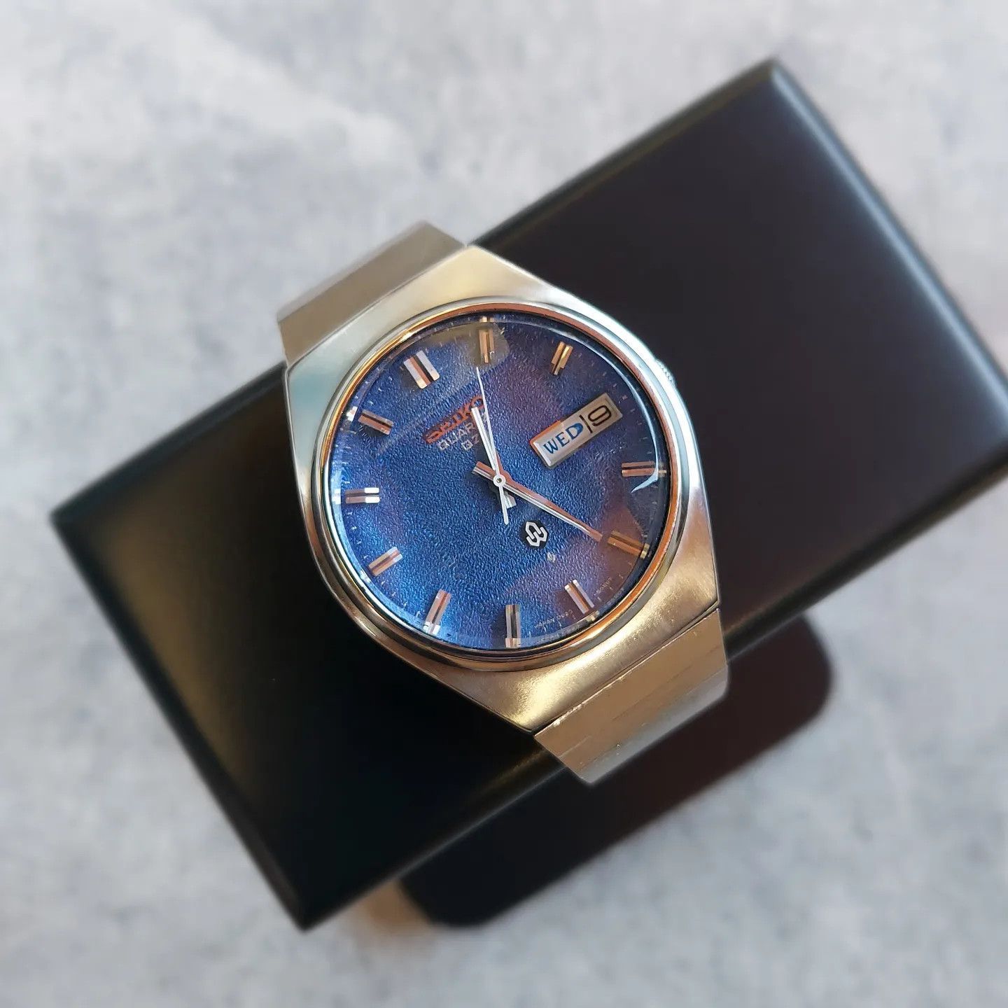 Seiko × Vintage 💥 Vintage 70s Seiko QZ Blue Sand Dial Size ONE SIZE - 4 Thumbnail