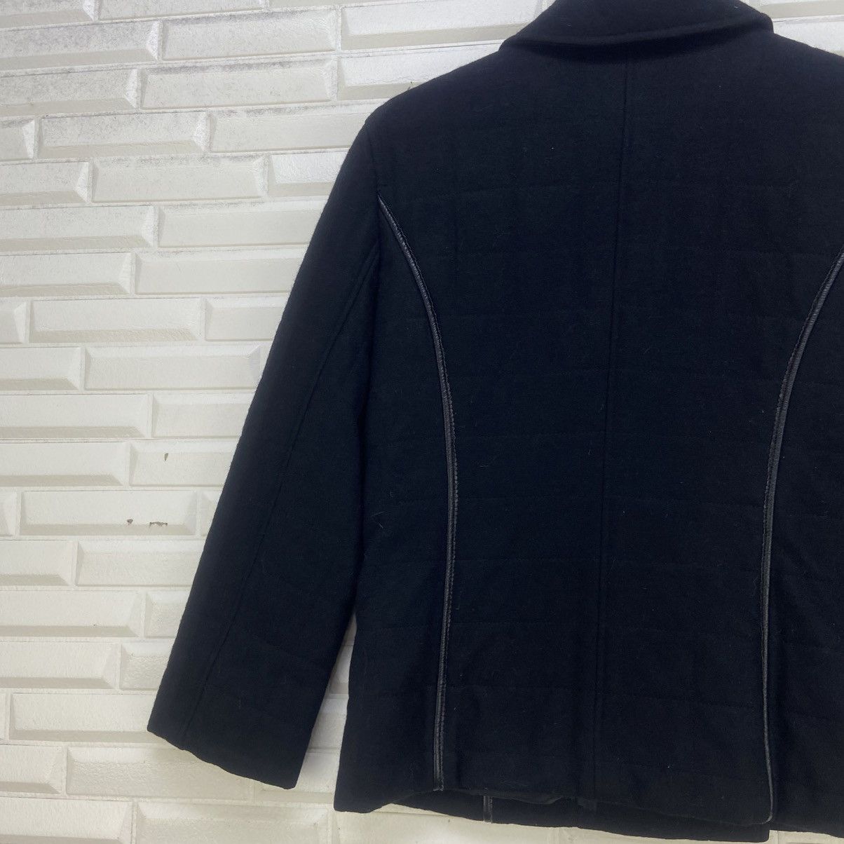 Designer × Sonia Rykiel Sonia Rykiel Leather Trimmed Wool Jacket Coat Size XS / US 0-2 / IT 36-38 - 9 Thumbnail
