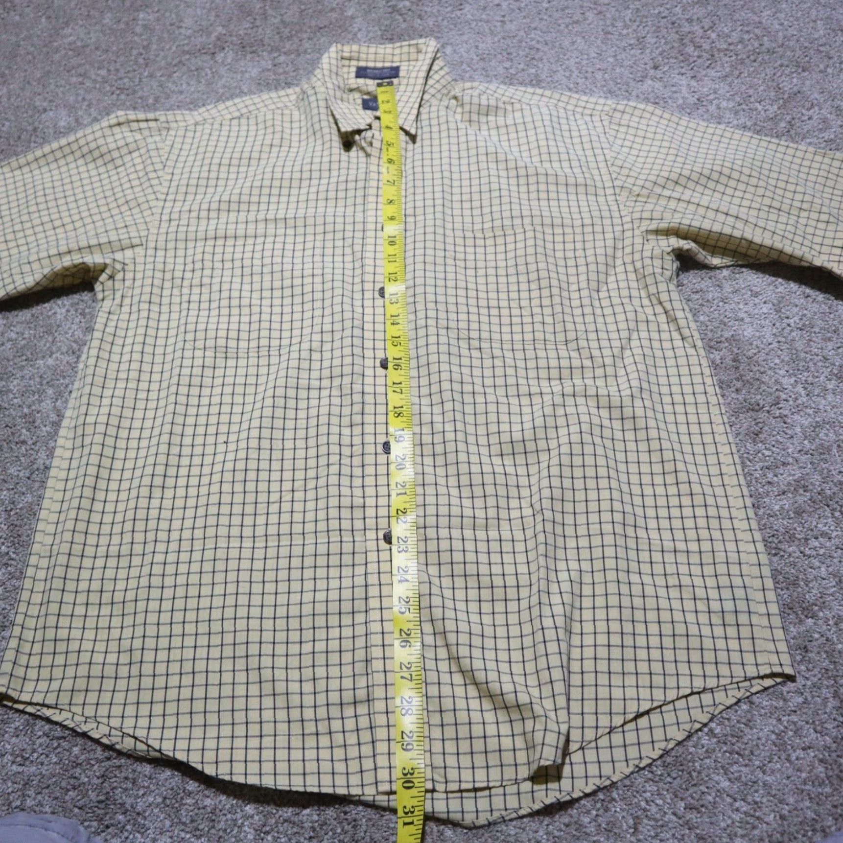 Van Heusen VAN HEUSEN Shirt Plaid Button-Down Long Sleeve Mens Size 15.5 M Medium Brown Size US M / EU 48-50 / 2 - 6 Thumbnail