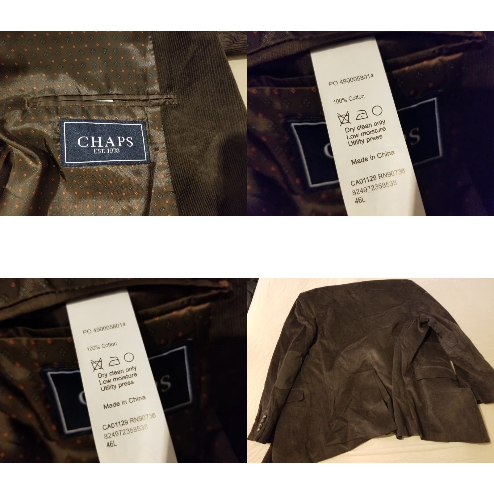 Chaps VINTAGE Chaps Polo Ralph Lauren Corduroy Jacket Blazer 46L Brown Cotton Men 3-in-1 Jacket Size US XXL / EU 58 / 5 - 9 Thumbnail