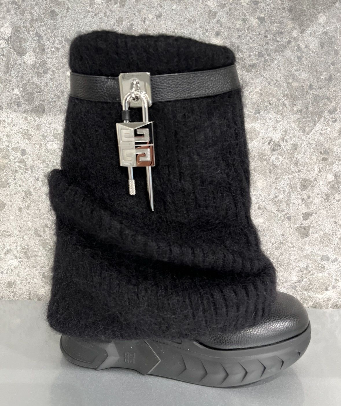 Givenchy o1w1db10325 Shark Lock Boots Biker 120mm in Denim Size US 11 / IT 41 - 6 Thumbnail