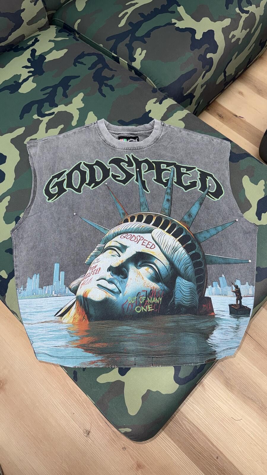 Godspeed Godspeed Grey Sunken Liberty Sleeveless Tee Size US S / EU 44-46 / 1 - 1 Thumbnail
