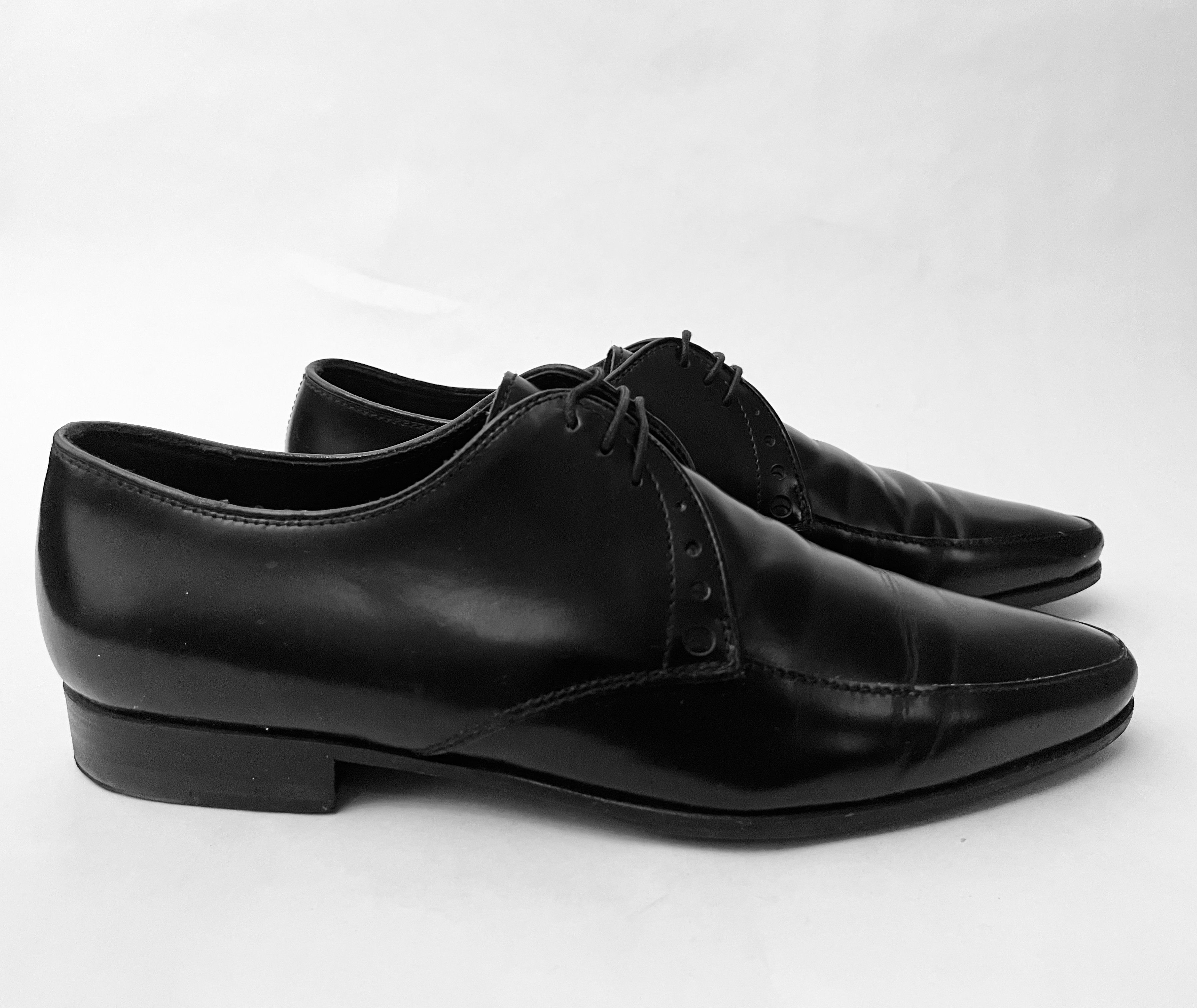 Prada black derby lace-up shoes Size US 8 / EU 41 - 4 Thumbnail