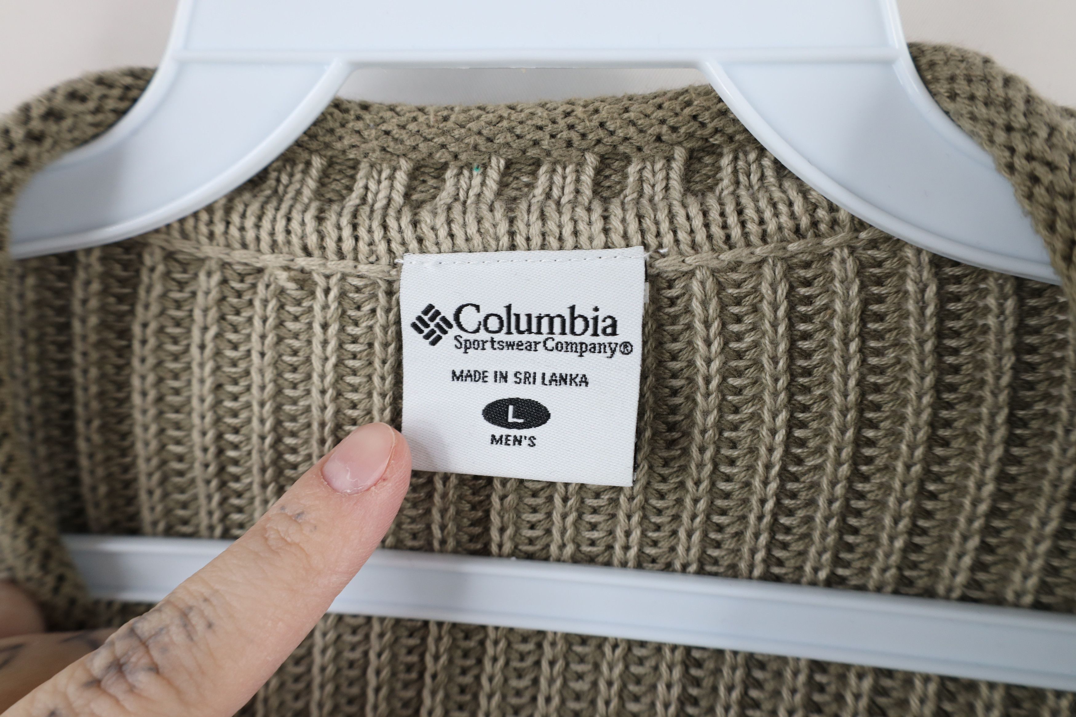 Columbia × Vintage Vintage 90s Columbia Ribbed Marled Knit Sweater Gray Cotton Size US L / EU 52-54 / 3 - 5 Thumbnail