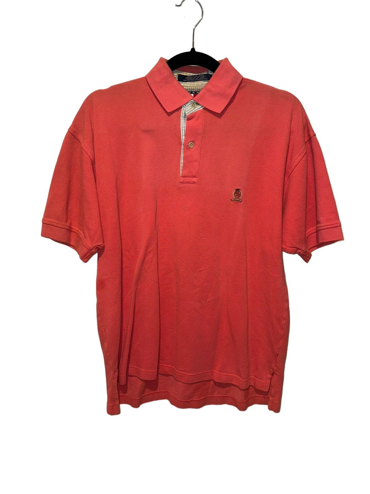 Tommy Hilfiger × Vintage Vintage Tommy Hilfiger Crest Logo Salmon Polo Shirt size S Size US S / EU 44-46 / 1 - 1 Thumbnail
