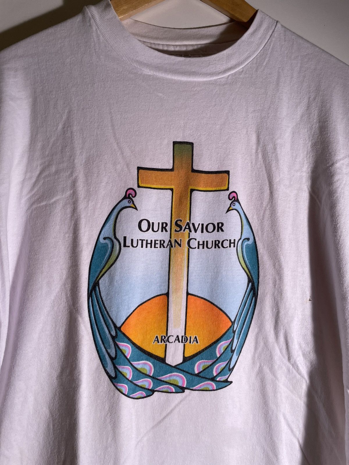 Vintage 90’s 2000’s Y2K VTG Vintage Arcadia Our Savior Jesus T Shirt Size US XL / EU 56 / 4 - 3 Thumbnail