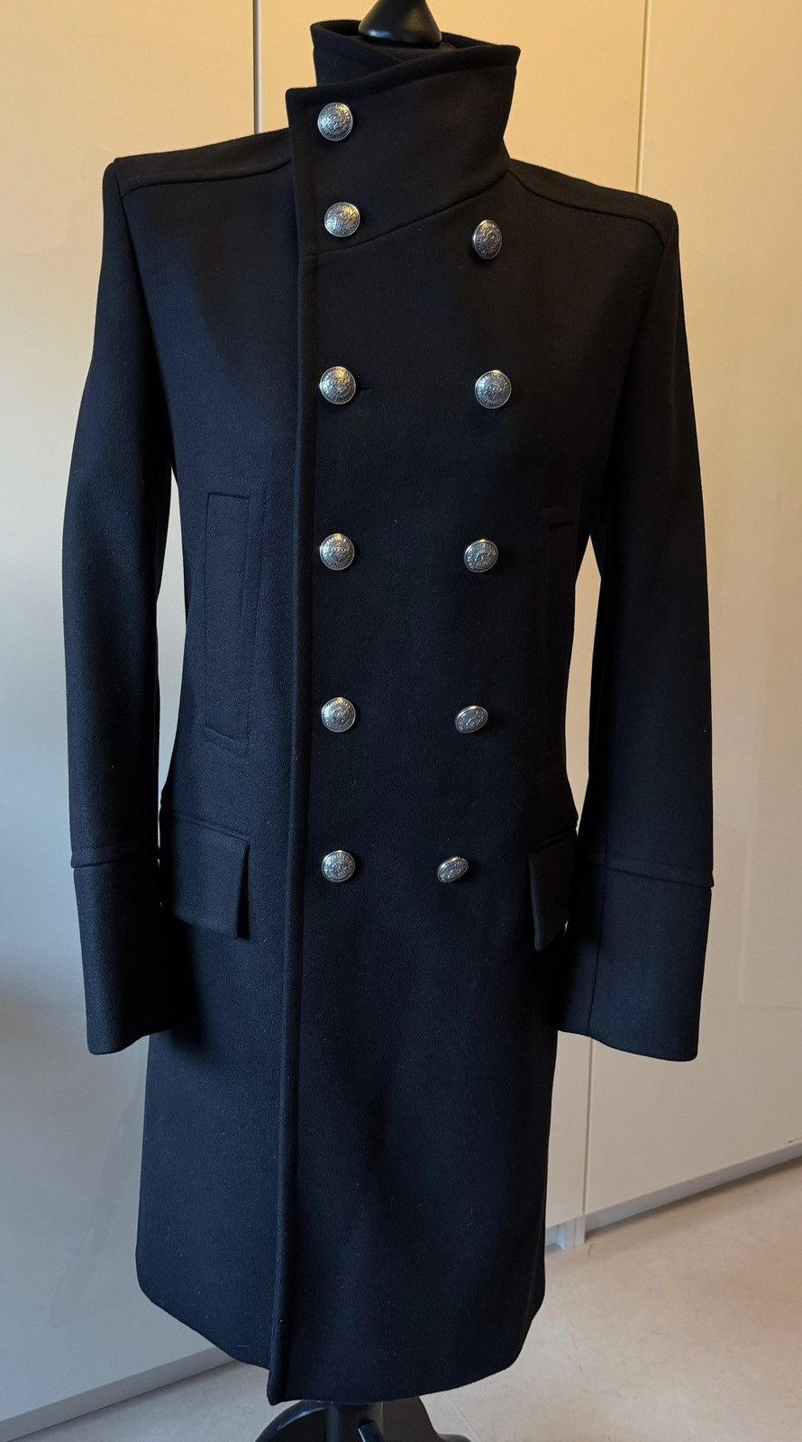 Balmain AW11 Black Hooded Duffel Coat sz. 44 | Grailed