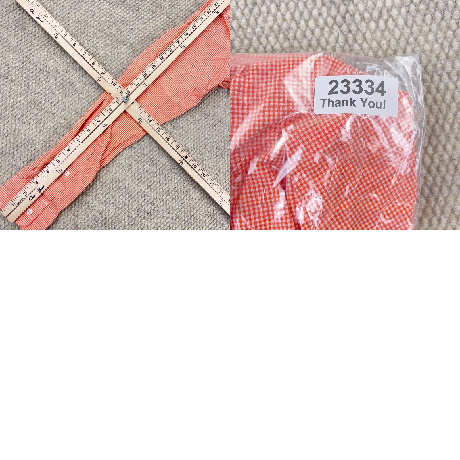 Ralph Lauren Ralph Lauren Shirt Men Medium Orange Button-Up Custom Fit Gingham Poplin Dress Shirt Size 40R - 9 Thumbnail