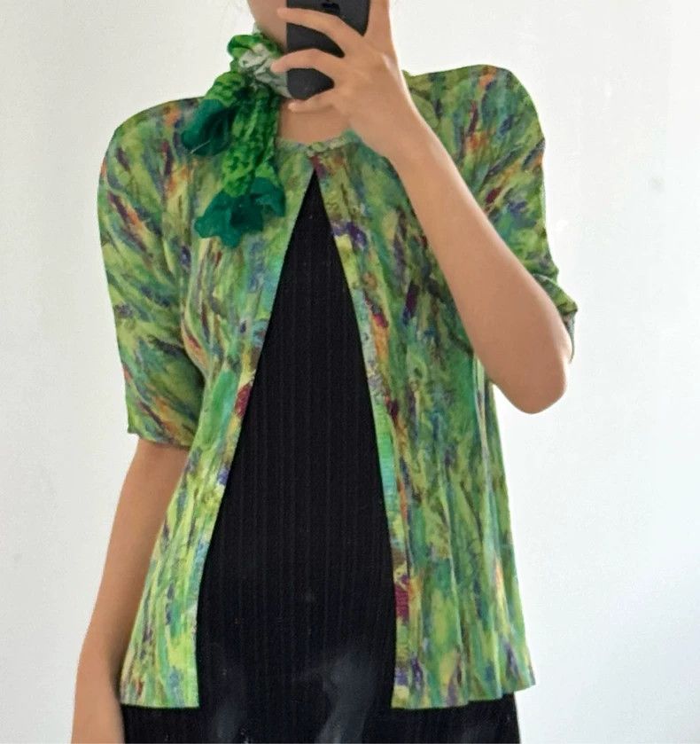 Issey Miyake issey miyake size:2 Pleated graffiti short sleeve 2505-Nex Size XXS / US 00 / IT 34 - 1 Thumbnail