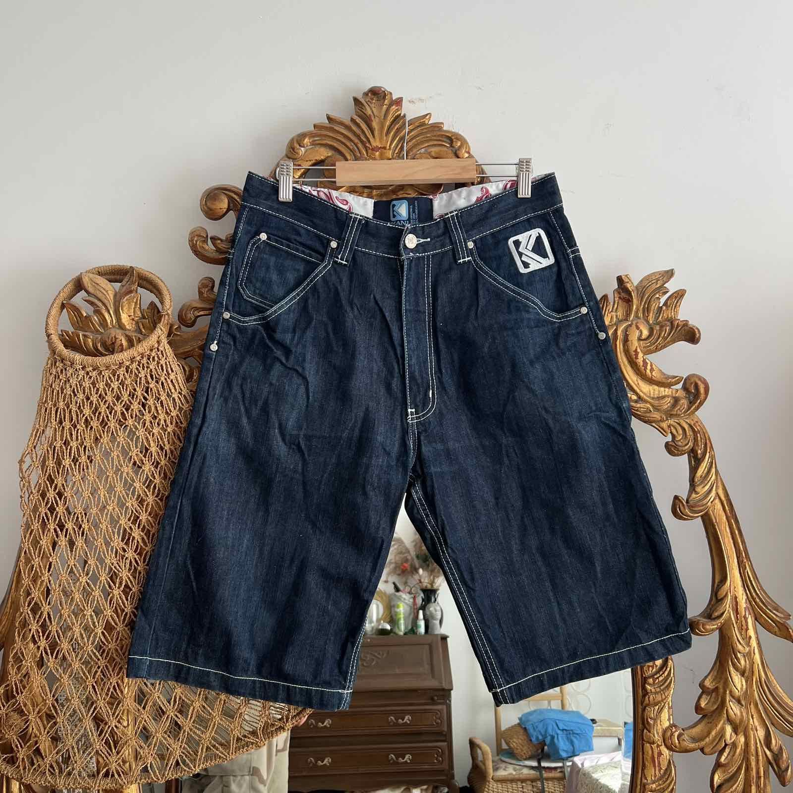 Karl Kani 90s Vintage Karl Kani denim shorts baggy pants Sz 32 Size US 32 / EU 48 - 2 Thumbnail