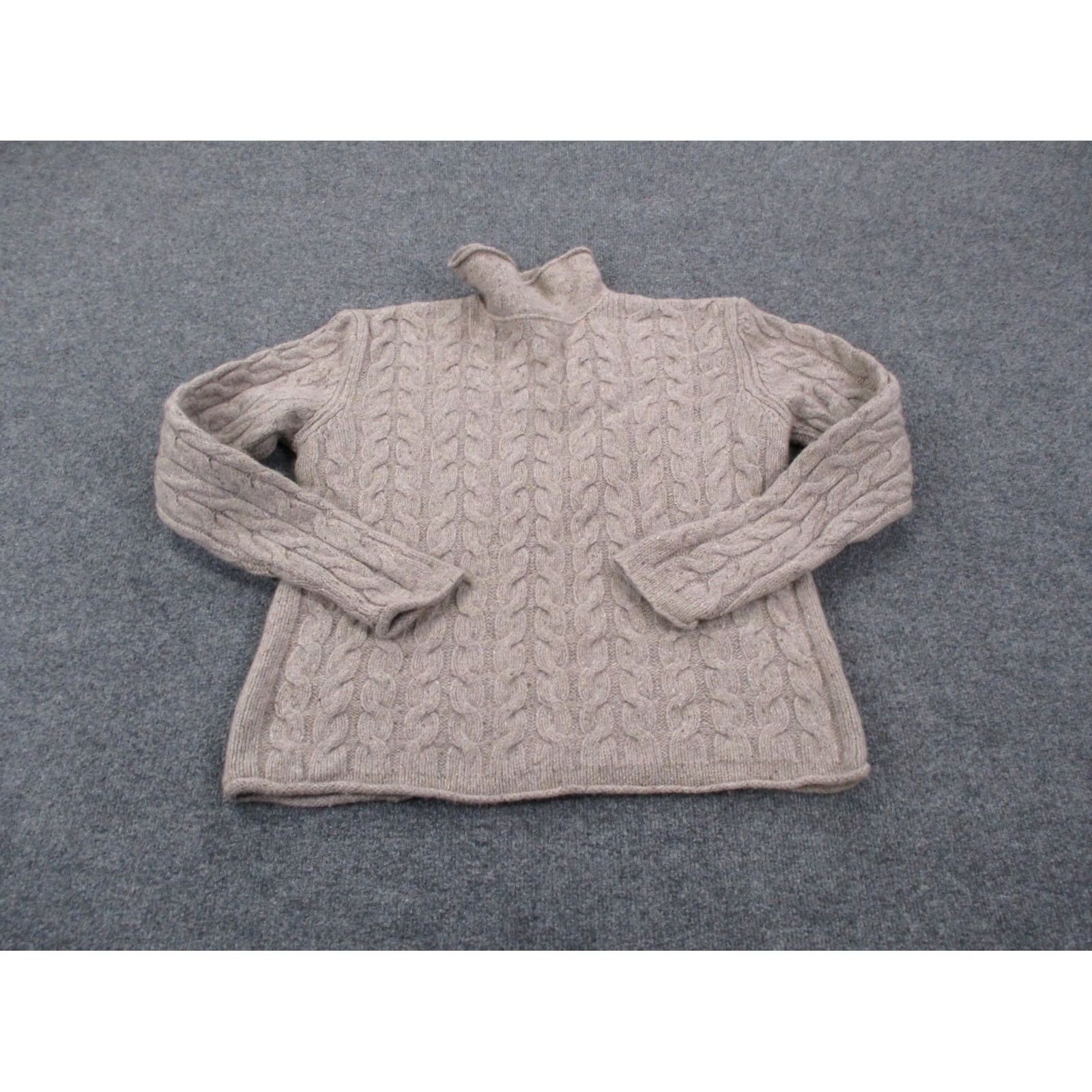 Vintage Irelandseye Wool Silk Cable-Knit Pullover Beige L Womens Sweater Christmas Fall Winter Casual Womens Pullover Knit Thermal Logo Irelandseye Size L / US 10 / IT 46 - 2 Thumbnail