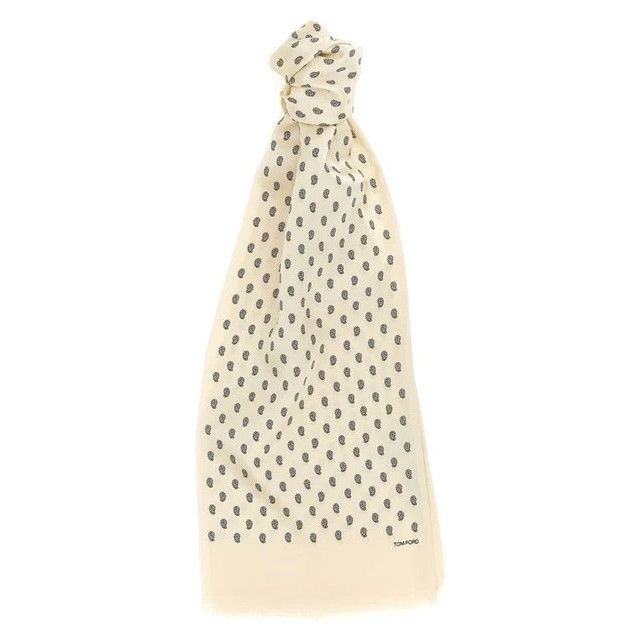 Tom Ford TOM FORD Beige Silk Scarf New And Authentic Size ONE SIZE - 1 Preview
