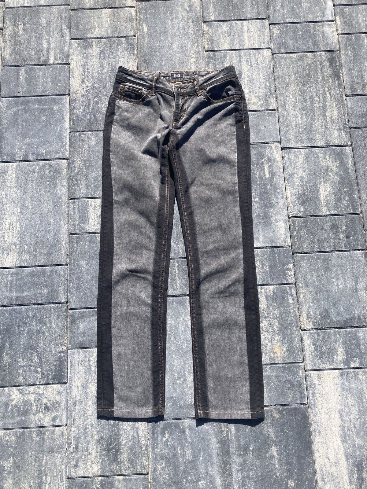 Dolce & Gabbana Vintage Dolce & Gabanna Slim Avantgarde Grey Black Jeans Size US 28 / EU 44 - 1 Thumbnail