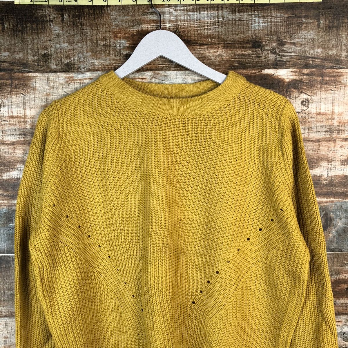 GU × Homespun Knitwear GU japan art Mustard plain sweatshirt Knitwear #A1503 Size M / US 6-8 / IT 42-44 - 5 Thumbnail