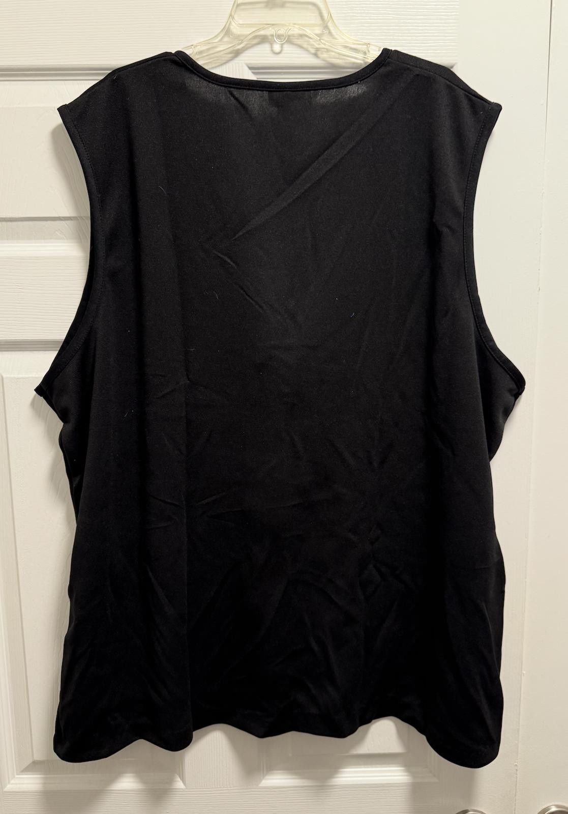 Designer Classic Roaman’s Black Tie-Front Sleeveless Top C2 Size M / US 6-8 / IT 42-44 - 4 Thumbnail