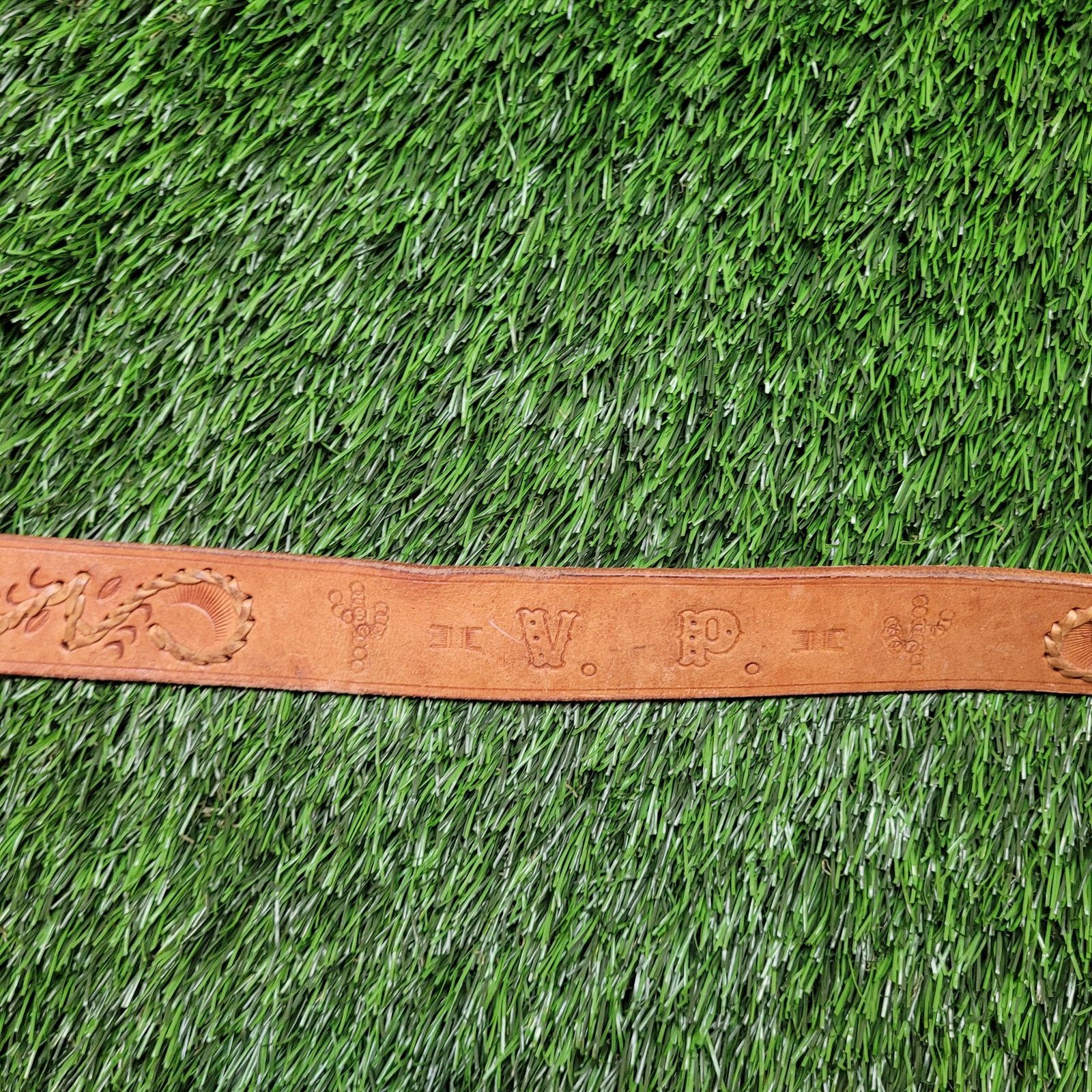 Vintage VTG Hand Tooled Leather Belt Cowboy Duck Buckle 36-43 Waist Size 38 - 3 Thumbnail